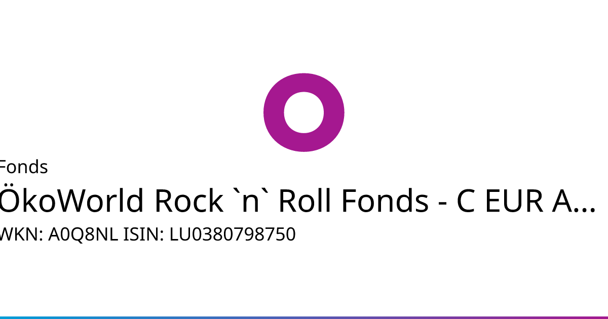 Ökoworld Lux. S.A. Fonds • ÖkoWorld Rock `n` Roll Fonds - C EUR ACC (A0Q8NL  | LU0380798750) • onvista